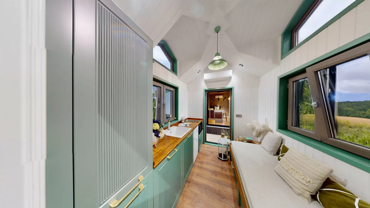 Tiny House VENEDIK 8m 20m² – Wohnwagen – kein Baugenehmigung – TÜV – Veranda