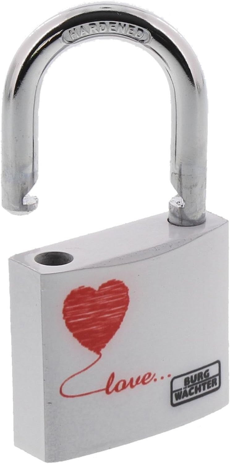 3x BURG-WÄCHTER Love Schloss 40mm Vorhängeschloss Herz Rot Geschenk Set