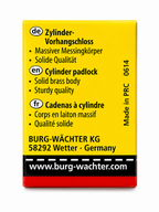 2x Burg-Wächter Messing-Hangschloss  C-Line 222 15 - Sicherheit in Gold