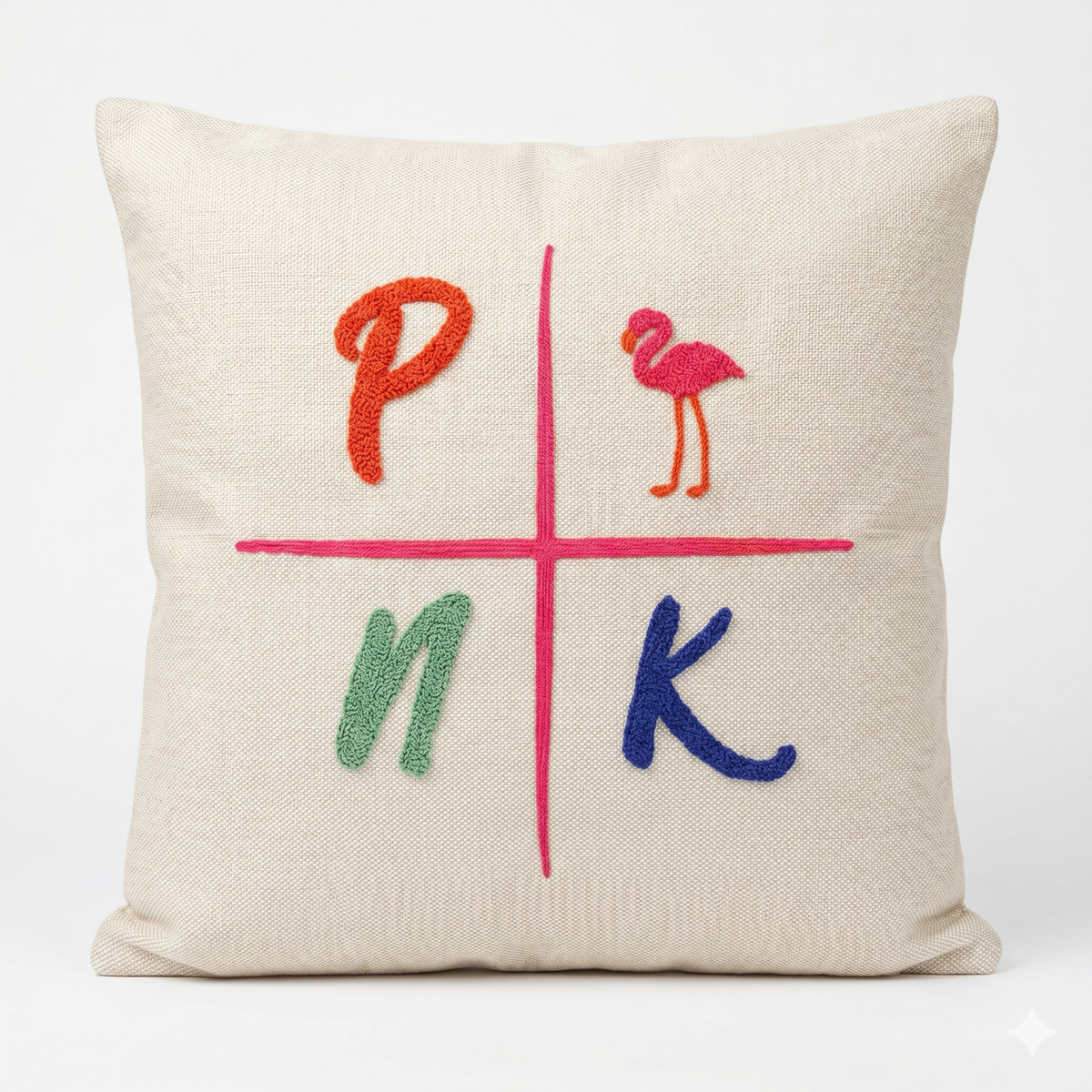 Kissenbezug 43x43 cm 2er Set Boho Punch Needle Sofa Dekokissen Hülle