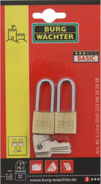 BURG-WÄCHTER C-Line Duo 222 HB 20/26 SB Vorhängeschloss 2er Set Messing