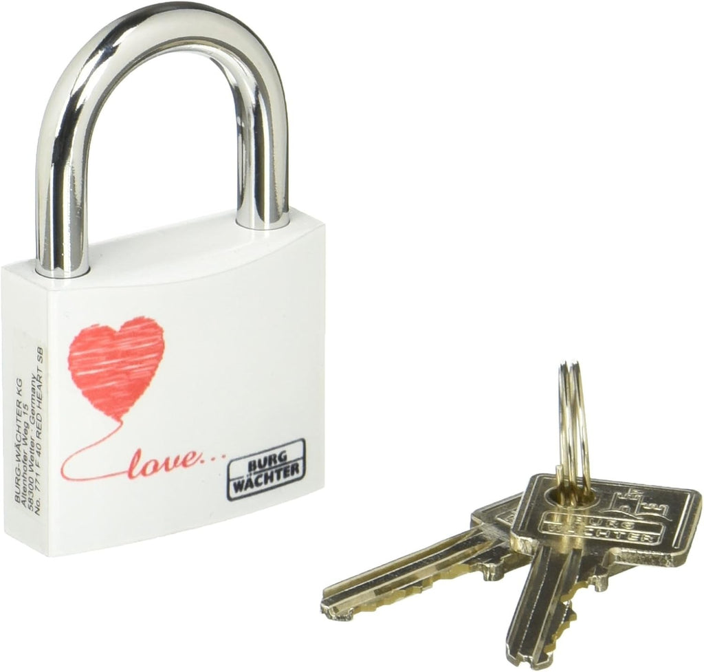 3x BURG-WÄCHTER Love Schloss 40mm Vorhängeschloss Herz Rot Geschenk Set
