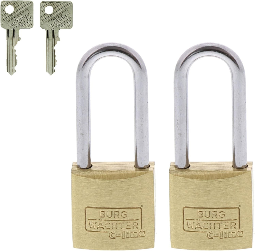 BURG-WÄCHTER C-Line Duo 222 HB 20/26 SB Vorhängeschloss 2er Set Messing