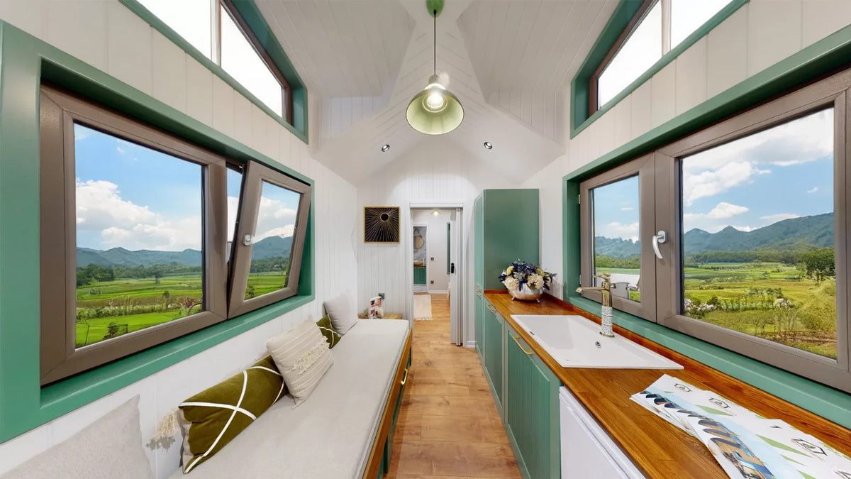 Tiny House VENEDIK 8m 20m² – Wohnwagen – kein Baugenehmigung – TÜV – Veranda