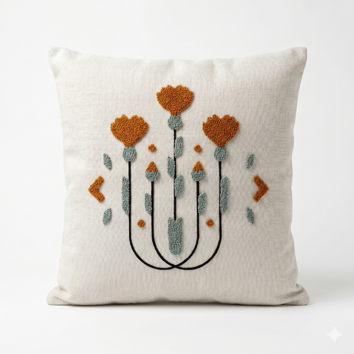 Kissenbezug 43x43 cm 2er Set Boho Punch Needle Sofa Dekokissen Hülle