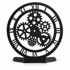 ASERON Metall Tischuhr Rohling ohne Uhrwerk Zeiger 24 cm 2 Designs DIY