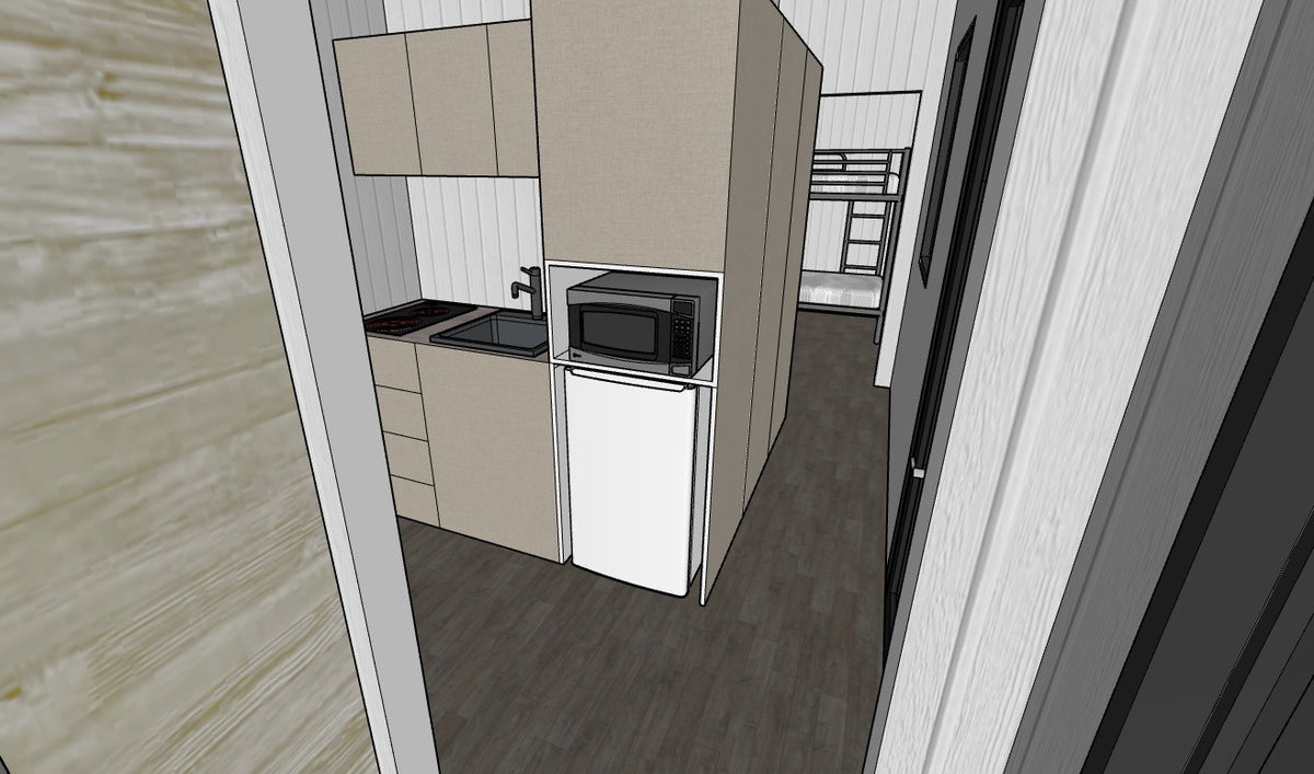 Arbeiter Unterkunft Tiny House 8m – Baustellen Wohncontainer 2 Zimmer Bad Küche