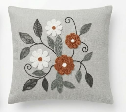 ASERON Kissenbezug 43x43 cm 2er Set – Punch Needle Design, Boho Dekorativ, Weich, Waschbar, Zierkissenhülle für Sofa & Wohnzimmer, Ohne Füllung