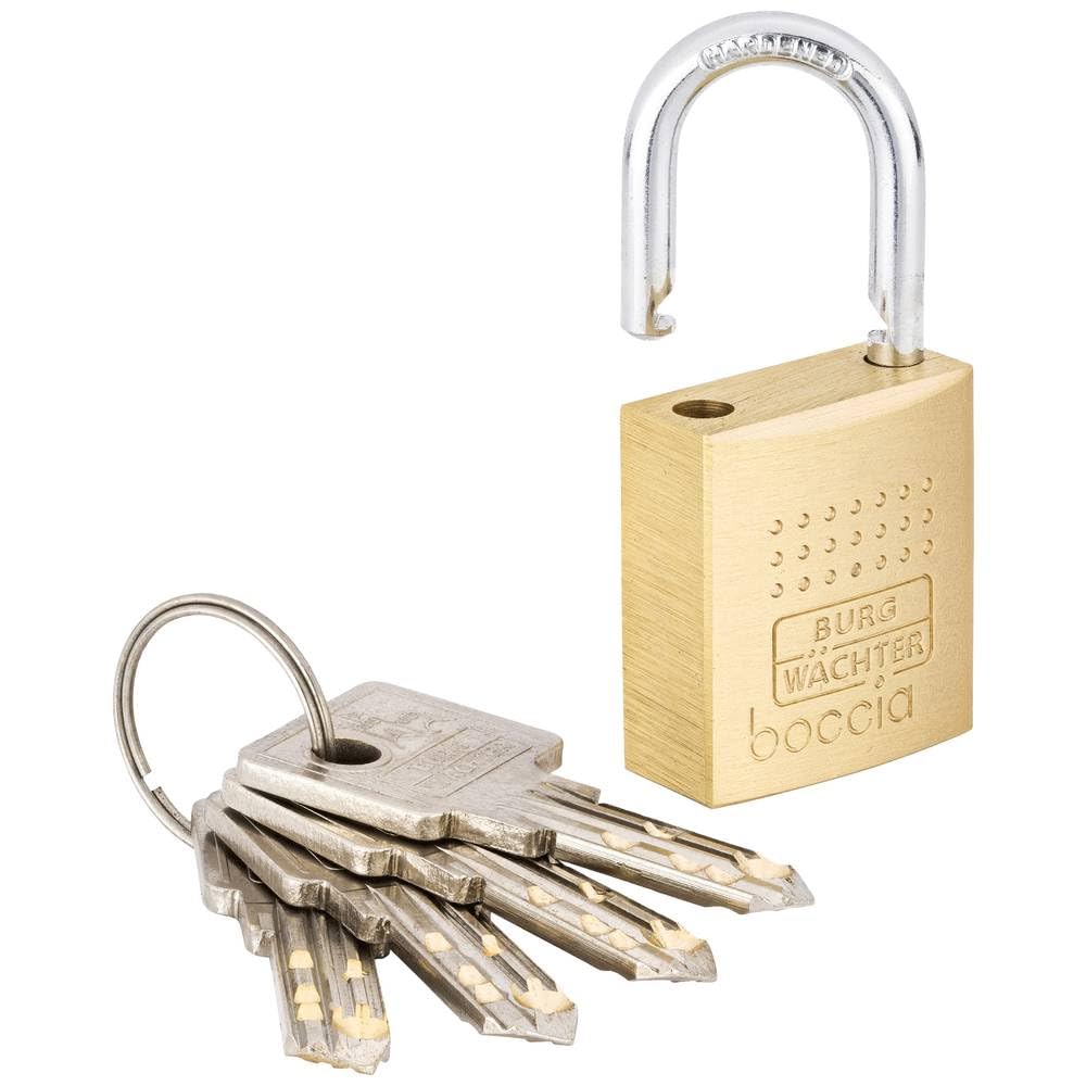 Burg-Wächter Vorhängeschloss Boccia 450 30 4 SB (5 mm Bügelstärke, Messing, Kneifschutz, 4 Schlüssel)