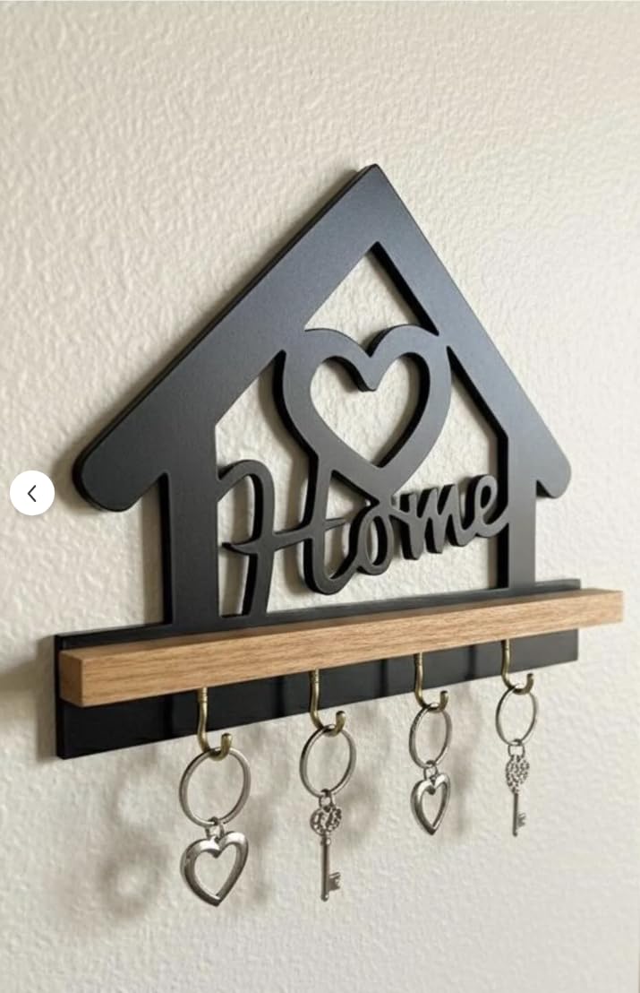 ASERON Schlüsselbrett mit Ablage Wand – Schlüsselhalter Holz Haus Design – Schlüsselboard für Flur, Eingang & Küche