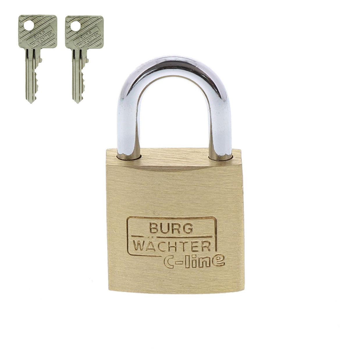 BURG-WÄCHTER Vorhängeschloss, 3 mm Bügelstärke, 2 Schlüssel, C-Line 222 15 SB
