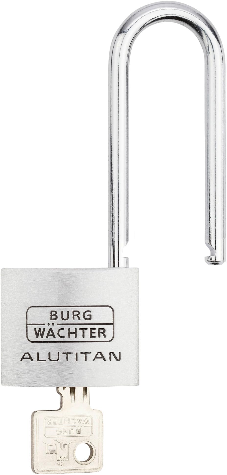 Burg-Wächter Vorhangschloss, Vorhängeschloss mit Schlüssel, 6,9 mm Bügelstärke, massives Aluminiumschloss, Innenwerk rostfrei, Gehärtet, Alutitan 770 HB 40 65 SB