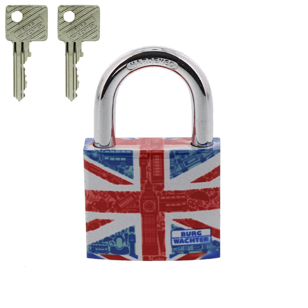 Burg-Wächter Zylinder Vorhangschloss, Motivschloss, Reiseschloss mit Zahlencode aus Aluminium, 771 F 40 London SB