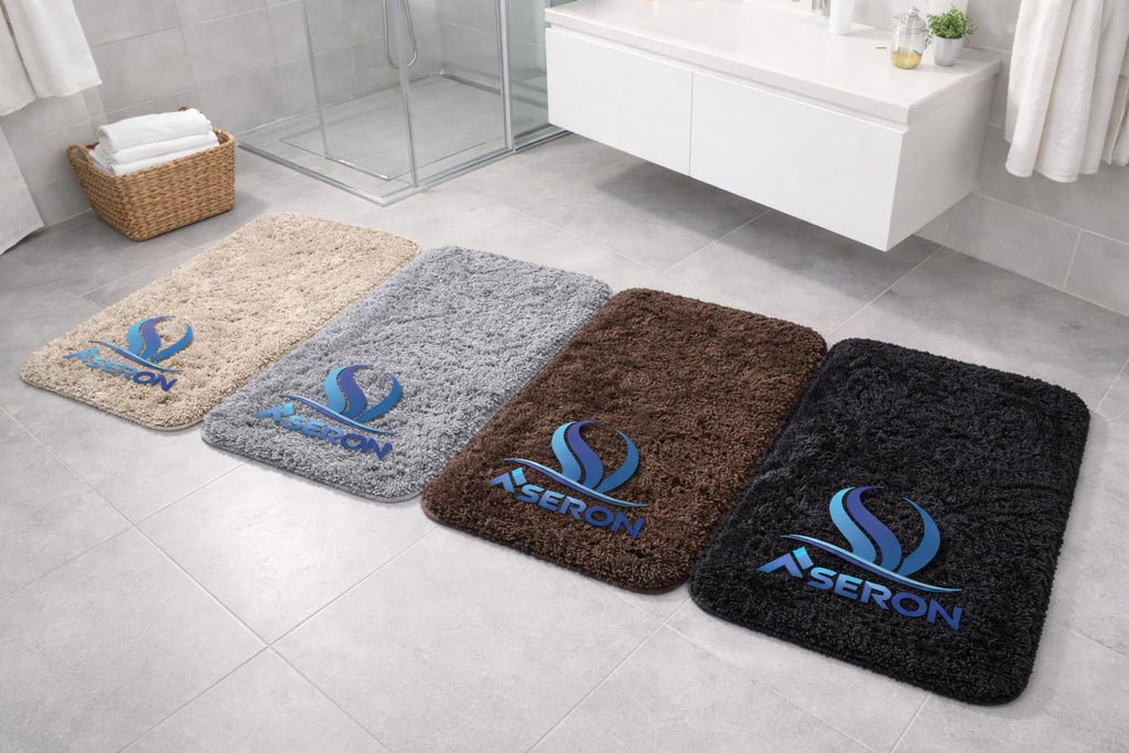 Badteppich 40x60 cm Shaggy – Rutschfest, Ultraweich, Waschbar, Saugstark, Moderner Badezimmer Teppich
