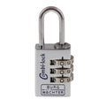 Burg Wächter Verstellbares Zahlenschloss, Combi Lock 90 20 Chromo SB, Bügelstärke: 3,2 mm, Combi 90 20 CHROMO SB, Silber