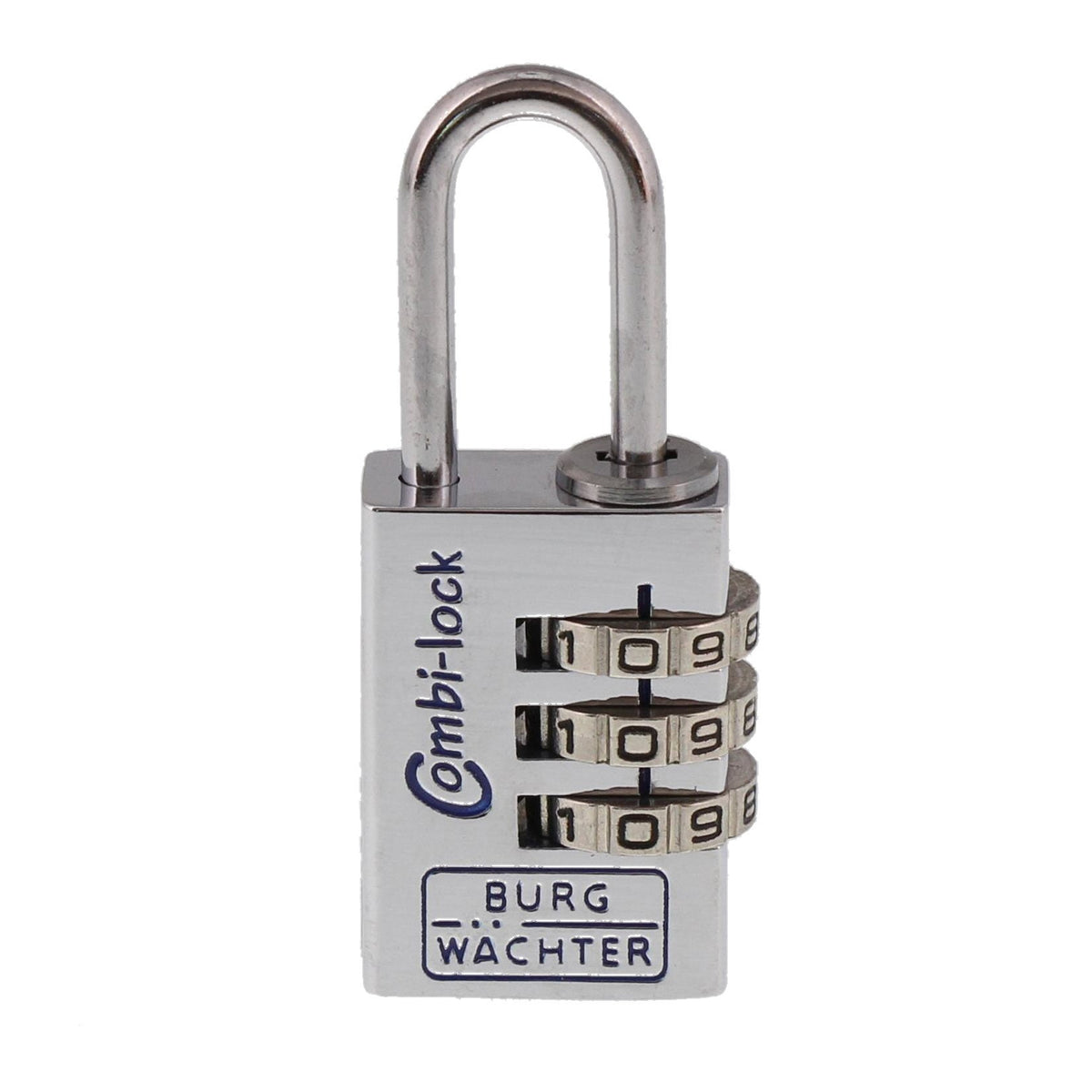 Burg Wächter Verstellbares Zahlenschloss, Combi Lock 90 20 Chromo SB, Bügelstärke: 3,2 mm, Combi 90 20 CHROMO SB, Silber