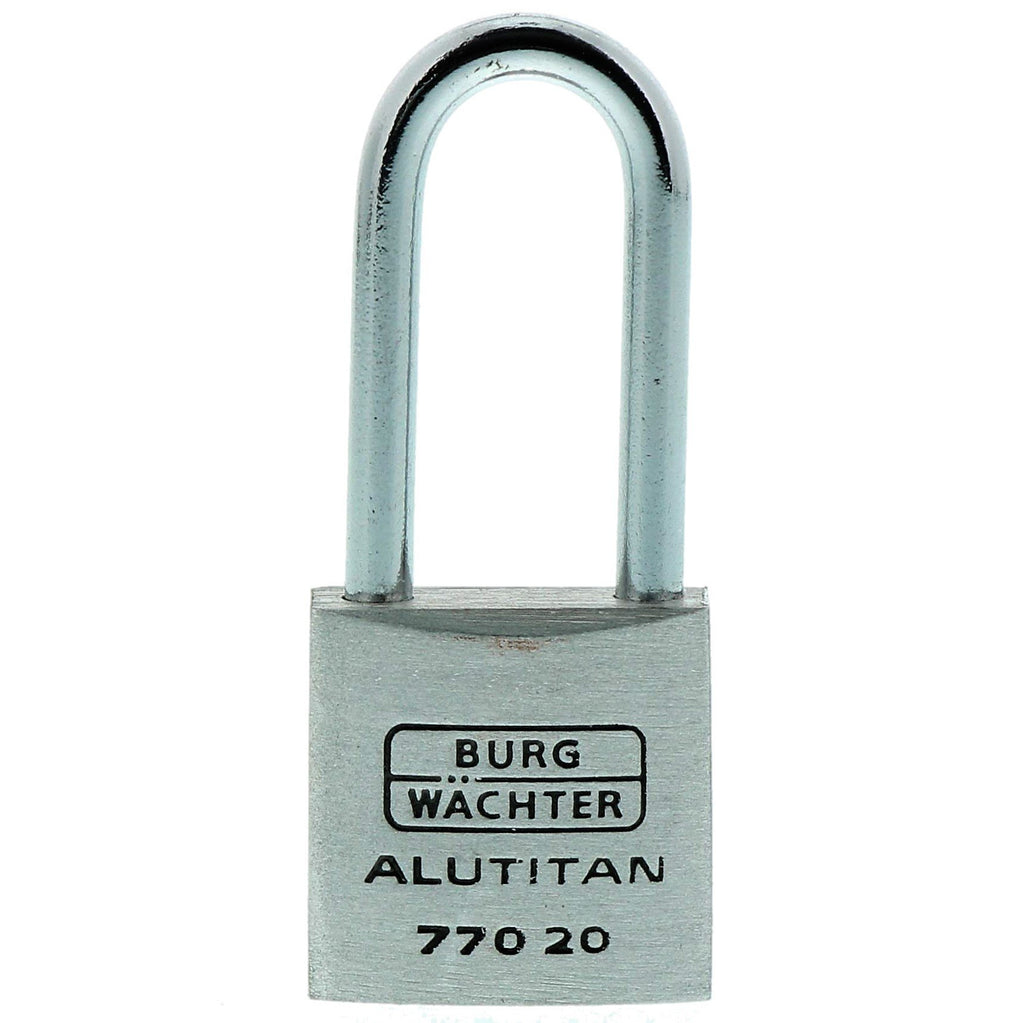 Burg-Wächter Vorhangschloss, Vorhängeschloss mit Schlüssel, Duo Set, 3,7 mm Bügelstärke, massives Aluminiumschloss, Innenwerk rostfrei, Gehärtet, Alutitan Duo 770 HB 20 26 SB