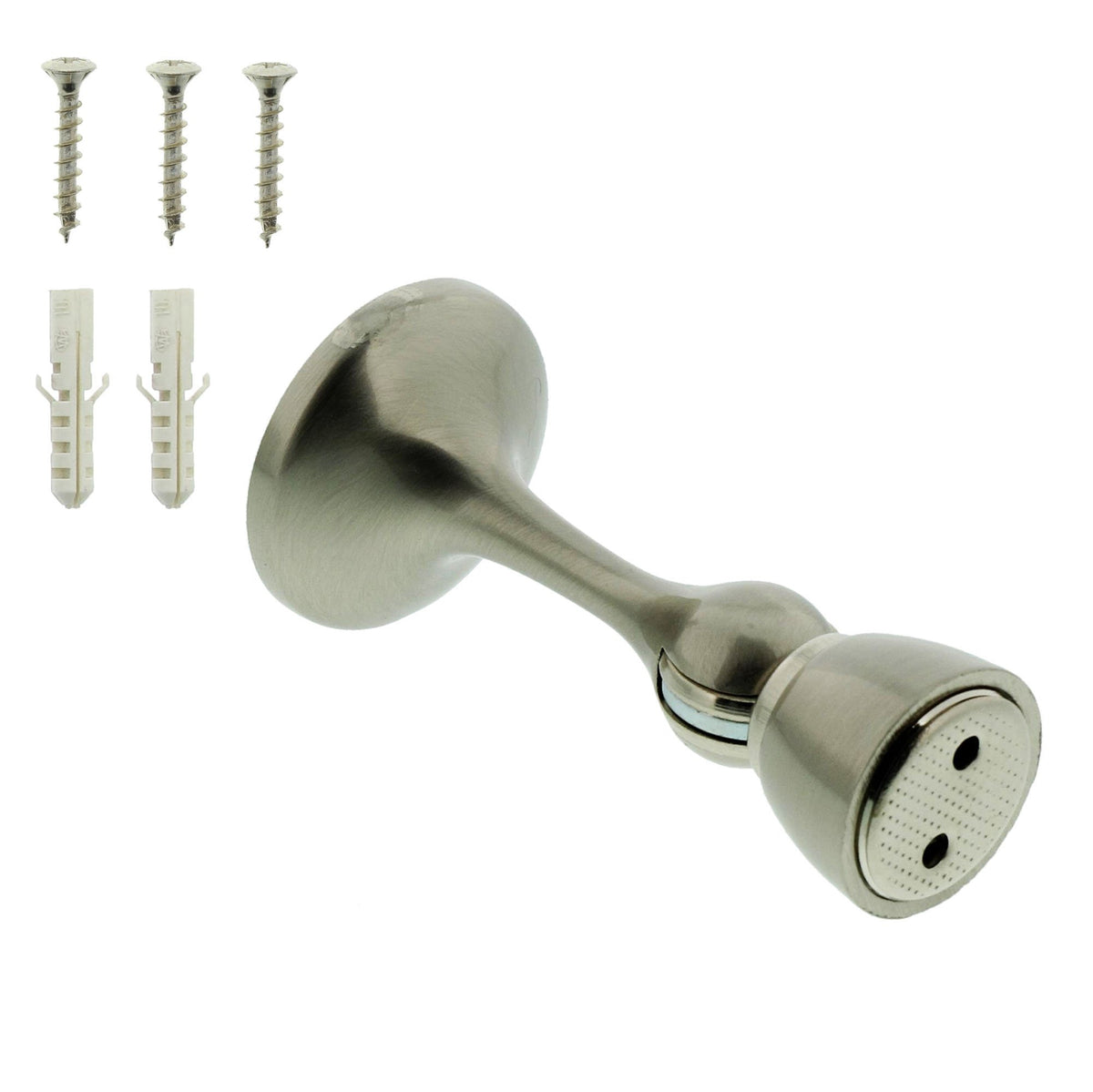 Burg-Wächter, Magnet-Türstopper für Wandmontage, Inkl. Befestigungsmaterial, Haltekraft: ca. 6 kg, TWM 2495 Ni SB, Edelstahl-Optik