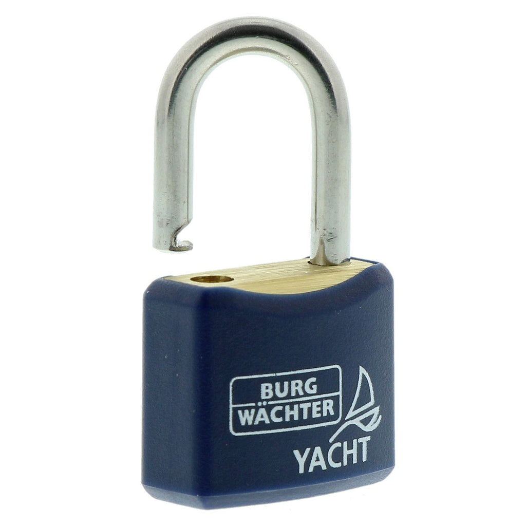 Burg-Wächter Vorhängeschloss Messing, Kunststoffmantel, 3, 5 mm Bügelstärke, Wetterfest, 2 Schlüssel, Yacht 460 NI 20 SB, 22mm