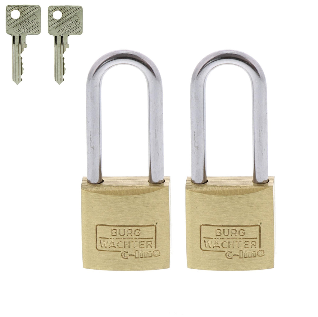 Burg Wächter Vorhängeschloss, 2er-Set, 3,5 mm Bügelstärke, 4 Schlüssel, Duo 222 20 26 SB, Bügelstärke: 3,5 mm / Höhe : 39,5 mm