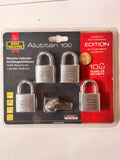 BURG-WÄCHTER Alutitan 100 4er-Set Vorhängeschlösser gleichschließend Aluminium Silber