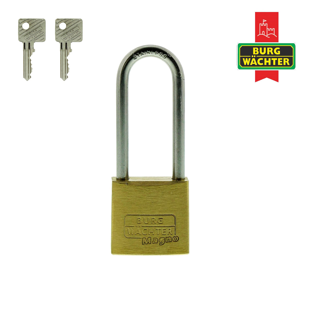Burg Wächter Magno Vorhängeschloss 400E 6,5 x 22 x 45 mm Länge Messing, Blister