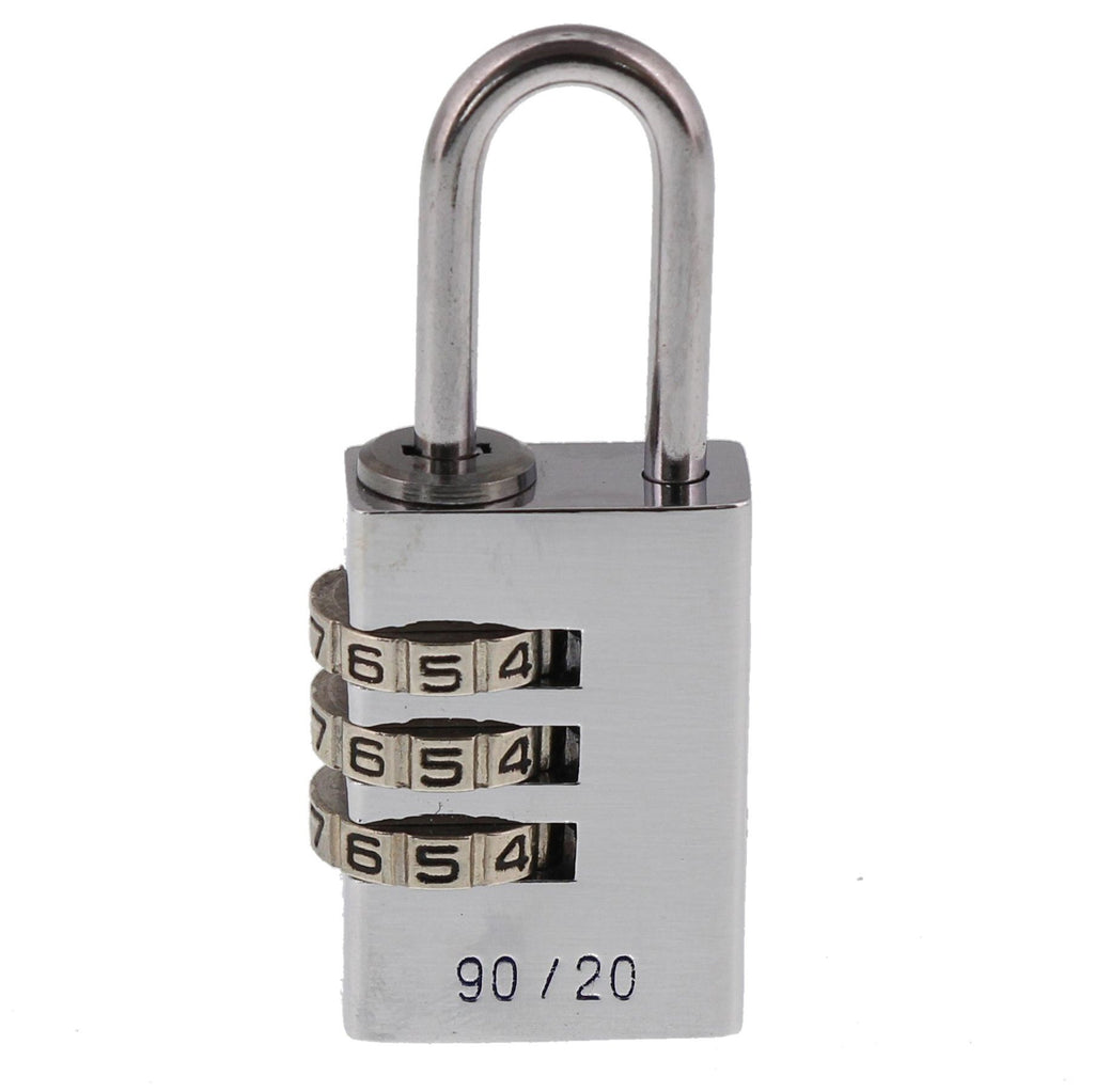 Burg Wächter Verstellbares Zahlenschloss, Combi Lock 90 20 Chromo SB, Bügelstärke: 3,2 mm, Combi 90 20 CHROMO SB, Silber
