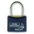 Burg-Wächter Vorhängeschloss Messing, Kunststoffmantel, 3, 5 mm Bügelstärke, Wetterfest, 2 Schlüssel, Yacht 460 NI 20 SB, 22mm