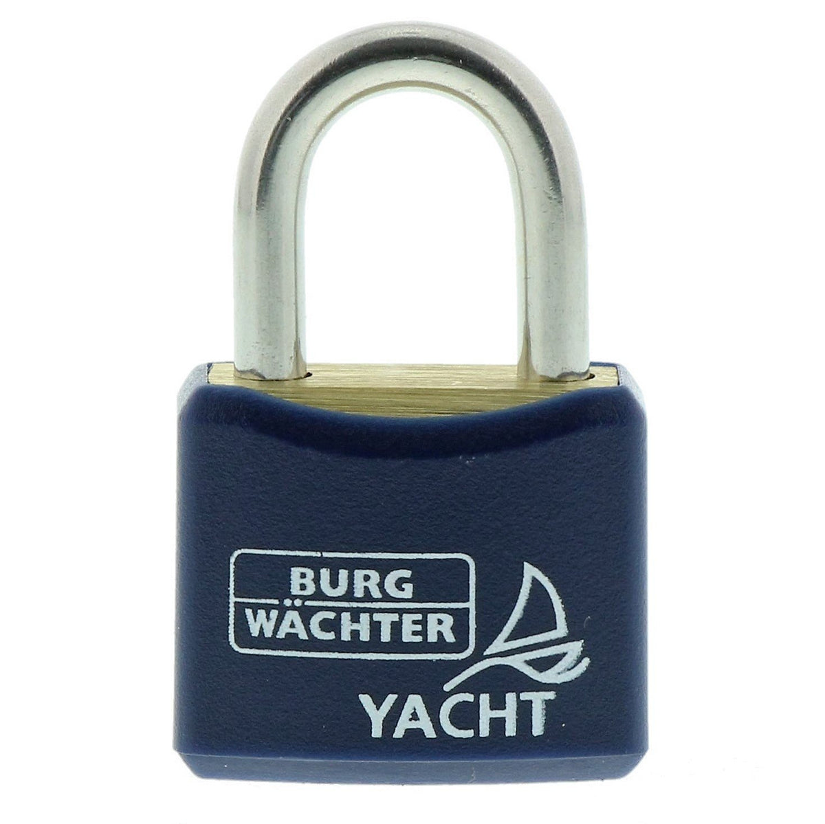 Burg-Wächter Vorhängeschloss Messing, Kunststoffmantel, 3, 5 mm Bügelstärke, Wetterfest, 2 Schlüssel, Yacht 460 NI 20 SB, 22mm