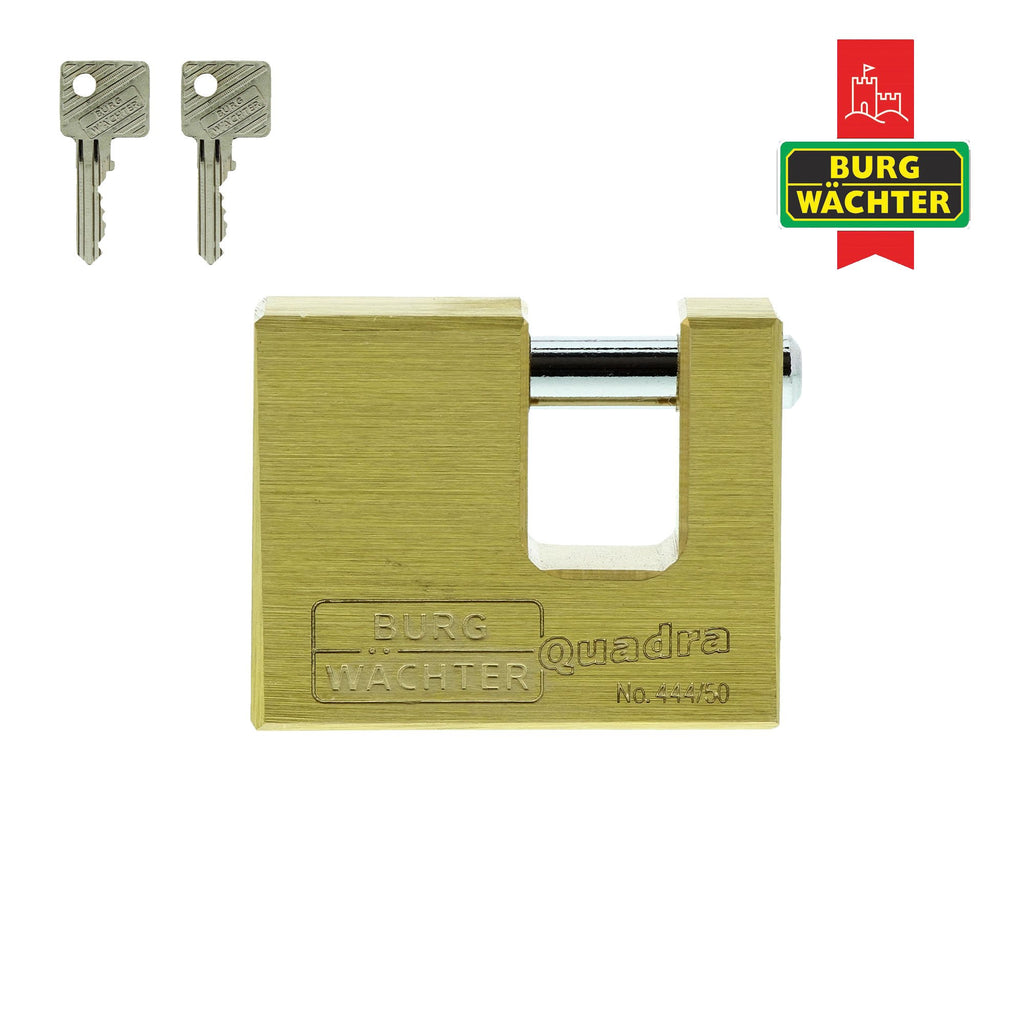 Burg-Wächter Vorhängeschloss, 7 mm Bügelstärke, Kneifschutz, 2 Schlüssel, Quadra 444 50 SB
