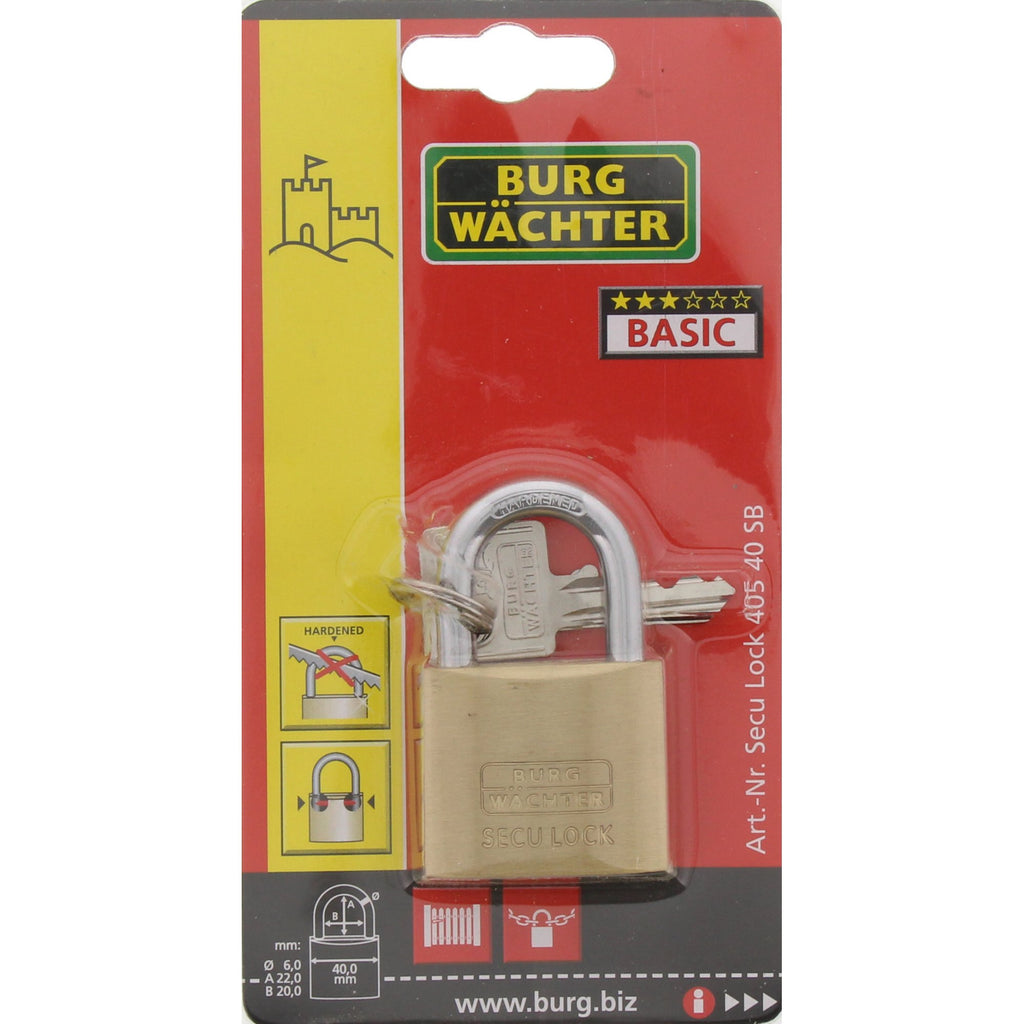 BURG WÄCHTER Vorhangschloss 405 verschiedensperrend, Breite 40 mm, 1 Stück,405 40 SB