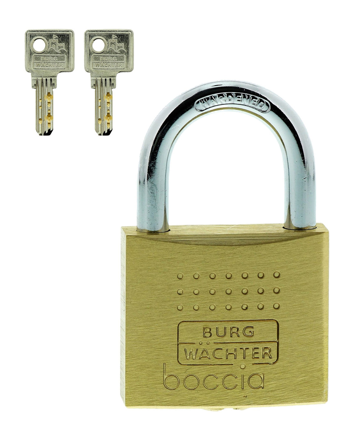 Burg-Wächter Vorhängeschloss, 6,5 mm Bügelstärke, Bohr-und Kneifschutz, 2 Schlüssel, Boccia 450 40 SB