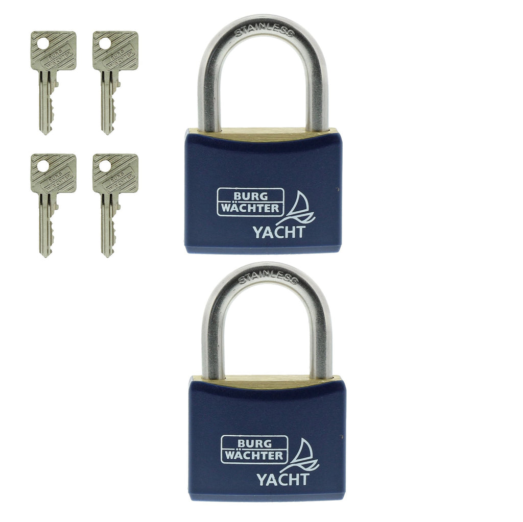 Burg-Wächter Yacht Duo 460 Ni 40 SB Vorhängeschloss, Messing, Blau