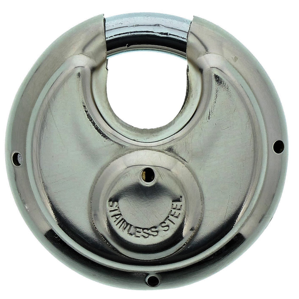 Burg-Wächter Rundbügelschloss, Vorhängeschloss mit Schlüssel, 10 mm Bügelstärke, Edelstahlkorpus, Messingschloss, Kneifschutz, Circle 21 70 SB