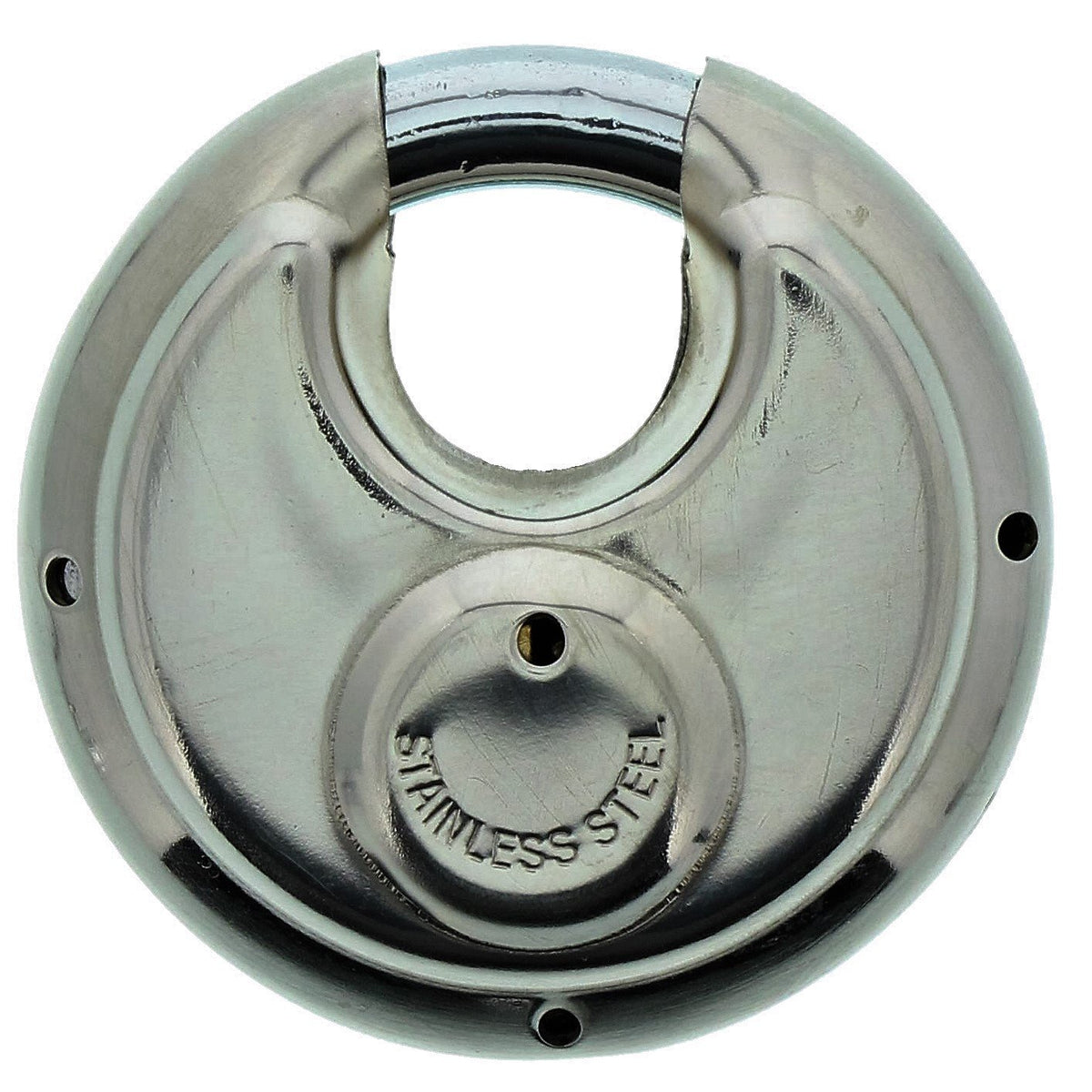 Burg-Wächter Rundbügelschloss, Vorhängeschloss mit Schlüssel, 10 mm Bügelstärke, Edelstahlkorpus, Messingschloss, Kneifschutz, Circle 21 70 SB