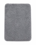 ASERON Badteppich 40x60 cm  Set – Rutschfest, Ultraweich, Waschbar, Saugstark, Schnelltrocknend, Shaggy Badezimmer Teppich Grau