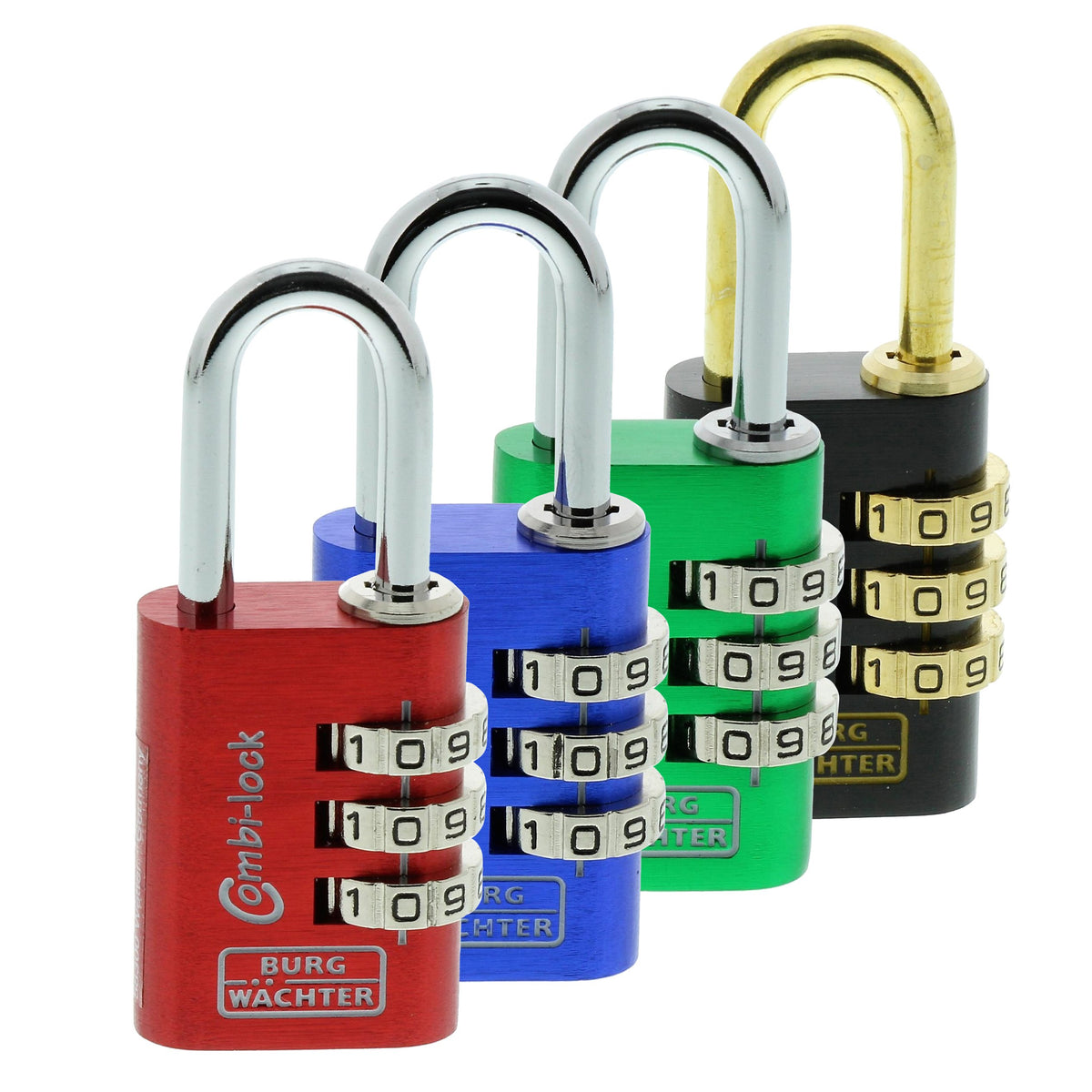 BURG WÄCHTER Verstellbares Zahlenschloss, 5 mm Bügelstärke, 3 Zahlenrollen, Combi Lock 88 30 Fun SB